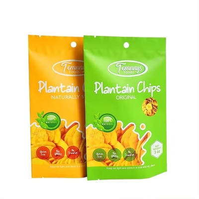 3.5 Mylar Bag Custom Printed Heat Seal Snack Banana Slices 3 Side Heat Seal Aluminium folie zak