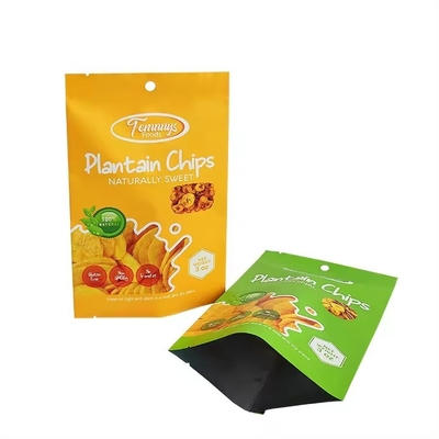 3.5 Mylar Bag Custom Printed Heat Seal Snack Banana Slices 3 Side Heat Seal Aluminium folie zak
