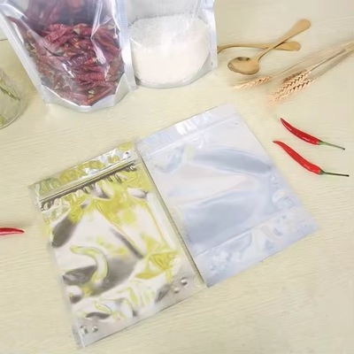 Hervergrendelbare aluminiumfolie voedselzak Voor het opslaan van snoep Koekjes Noten Thee Verticale ritszak met transparant raam