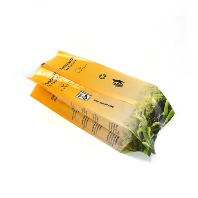 Op maat gedrukt gelamineerd 240g 500g waterdicht plastic zak zak rugzak zegel folie voedselgraad thee verpakkingszakjes zijkant
