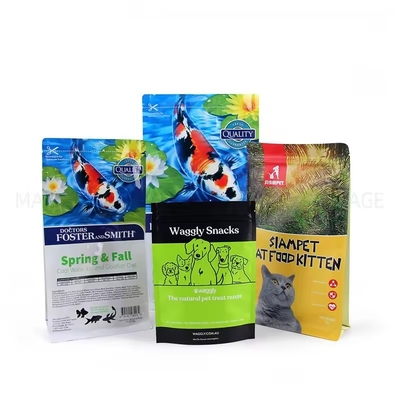 2kg 5kg 10kg 15kg Plastic Mat Aluminium Verpakking Flat bottom Zip Lock Pet Dog Food Bags