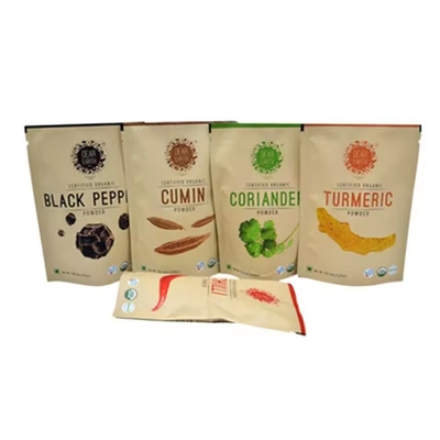 Hervergrendelbare rits voedselverpakkingszakken Stand Up Pouch Custom Spice Powder Verpakking Plastic Bag