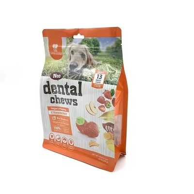 Achtszijdige afdichting Retort Plastic hondenverpakking Treat Feed Cat Zip opslag Side Gusset Stand Up Pouch Bag voor huisdiervoeding