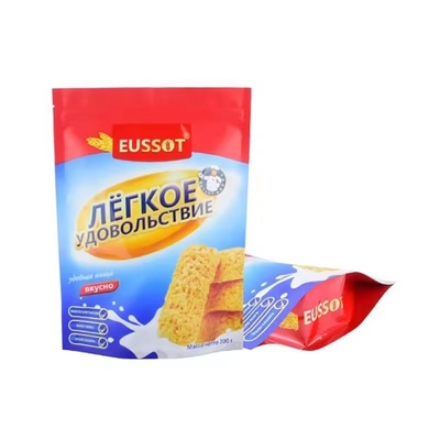 Op maat gedrukt biologisch afbreekbaar gealuminiseerde folie geurbestendige koekjes verpakking kraftpapier stand-up ziplock zakjes