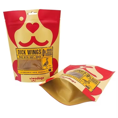 Voedselverpakkingszak Custom Print Kraft Paper Gravure Printing Zipper Top Stand Up Pouch Bag met helder raam