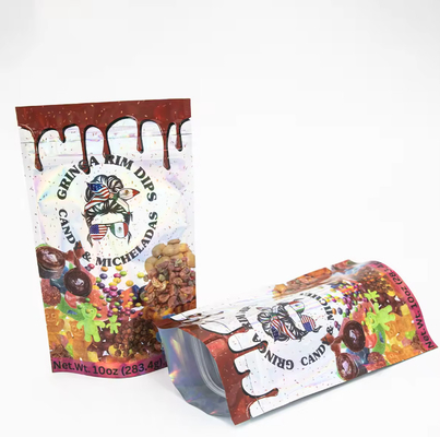 Fabriek Op maat gedrukte suiker Voedselverpakking Plastic Verpakking Aluminiumfolie Mylar Stand Up Pouch Bag Die Cut Mylar Bag