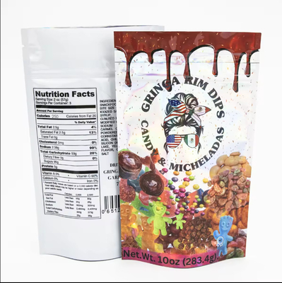 Fabriek Op maat gedrukte suiker Voedselverpakking Plastic Verpakking Aluminiumfolie Mylar Stand Up Pouch Bag Die Cut Mylar Bag