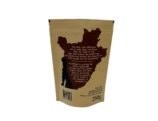 Composteerbaar Biologisch afbreekbaar Stand-up Flat bottom Kraft Paper Food Packing Zipper Pouch Custom Printed Coffee Bag Met Valve
