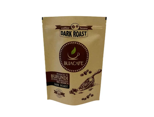 Composteerbaar Biologisch afbreekbaar Stand-up Flat bottom Kraft Paper Food Packing Zipper Pouch Custom Printed Coffee Bag Met Valve