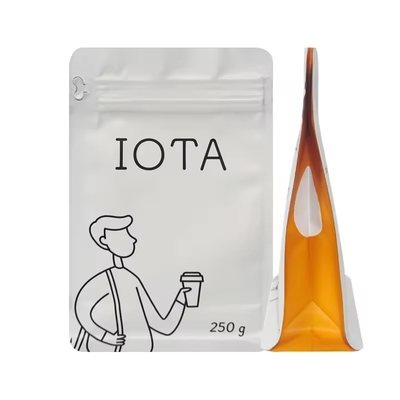 Herbruikbare op maat gedrukte platte bodem 250g 1lb koffiebonen zakken klep zijkant pakket