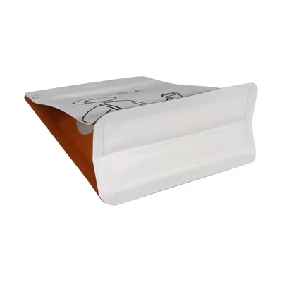 Herbruikbare op maat gedrukte platte bodem 250g 1lb koffiebonen zakken klep zijkant pakket