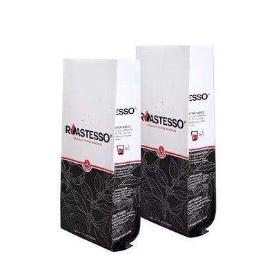 Op maat gemaakte, biologisch afbreekbare fabriek Groothandel Kraftpapier Koffiebonen Side Gusset Verpakkingszak Zwarte zak