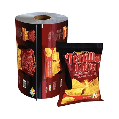 Op maat gedrukte aluminiumfolie voedselverpakkingsfilm/plastic gelamineerde zak verpakkingsfilmrol voor snacks