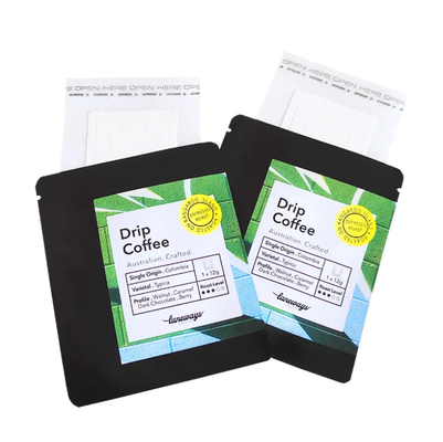 Digitaal afgedrukt 3 zijden verzegeld Flat Pouch Sachet voor druppel koffie Filter Verpakking Hangende oor koffiezak