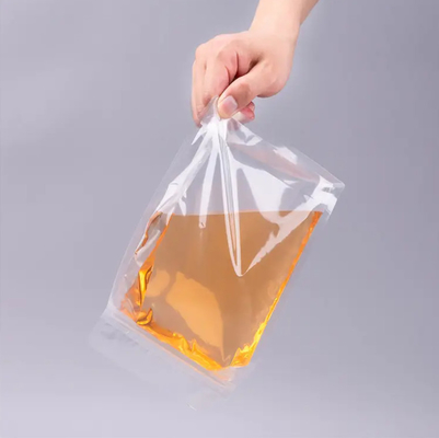 Op maat gemaakte platte bodem achtzijdige afdichting helder doorzichtig zip slot droog fruit voedsel rijst verpakking plastic stand up pouch