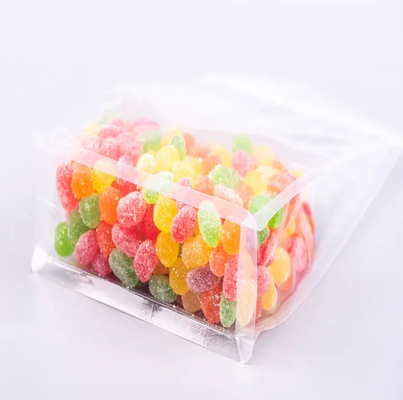 Op maat gemaakte platte bodem achtzijdige afdichting helder doorzichtig zip slot droog fruit voedsel rijst verpakking plastic stand up pouch