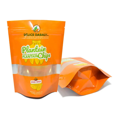 Snack Chips Verpakking Custom Logo Zipper Food Grade Bags Pouch Sachet Plantain Chips Herverzegelbaar composiet plastic