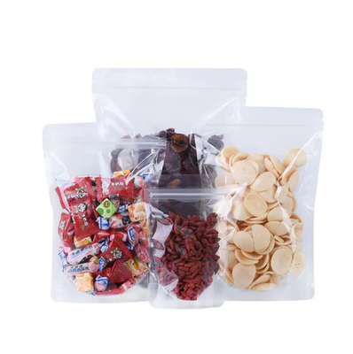 PET Transparent Zip Lock Plastic Bags Mylar Bag Ziplock Stand Up Food Spice Powder Packaging Bag
