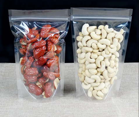 PET Transparent Zip Lock Plastic Bags Mylar Bag Ziplock Stand Up Food Spice Powder Packaging Bag