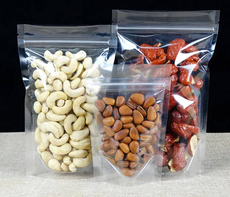 PET Transparent Zip Lock Plastic Bags Mylar Bag Ziplock Stand Up Food Spice Powder Packaging Bag
