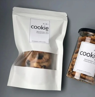 Vocht- en geurbestendige chips Koekjes Snack Food Pouch Bag Kraft Paper Stand Up Zip Lock Pouch Voor Koffieverpakkingszak