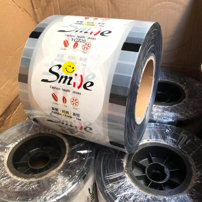 Custom Clear Boba Tea Cup Packaging Roll Plastic Bubble Sealing Film Voor Koffie Wijn Soda Mineraal Water Whisky