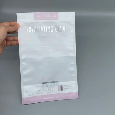 Duidelijke transparante handschoenen Verpakking Gefrostte ritszak voor messen Cosmetica Plastic Mylar ritszakken Driezijdig zegel