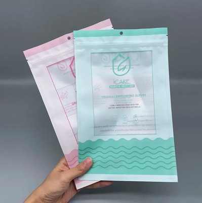 Duidelijke transparante handschoenen Verpakking Gefrostte ritszak voor messen Cosmetica Plastic Mylar ritszakken Driezijdig zegel