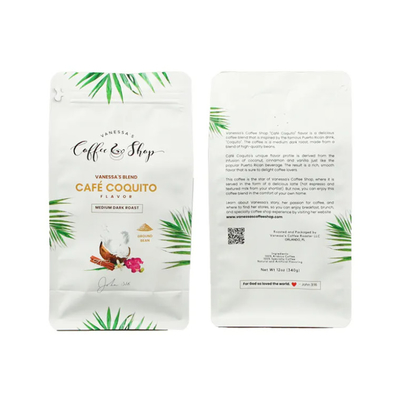 Persoonlijk afgedrukt gelamineerde hitteverzegelingskant Gusset Aluminiumfolie Plastic Custom Coffee Packaging Pouch Bag