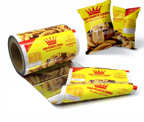Groothandel Voedingsproducten Geprinte chips Verpakkingszakken Laminaat rollen PET Plastic Bag Roll Mylar Aluminium Verpakkingsfolie Film Roll