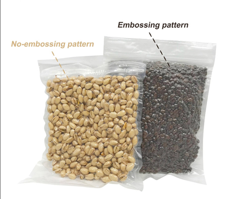 Fabriek OEM Op maat gemaakte voedselopslag Dubbele rits Embossing Nylon Vacuum Seal Bags