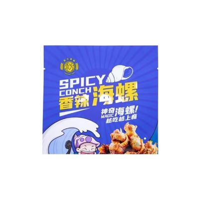 Custom Logo Glanzend Plastic Sachet Spicy Conch Voedselverpakking Afdichtingszak Warmte afdichtingszakken 3 zijde afdichtingszak