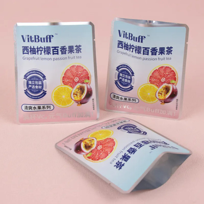 Op maat gemaakte kleine warmteverzegelbare driezijdige afdichting Fruit Matte Sachet Leeg theezakje zak voor thee vochtbestendige ritszak