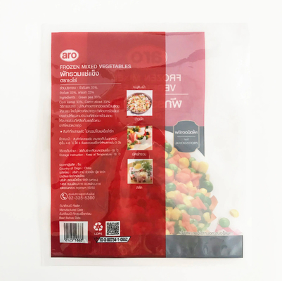 Voor voedselverpakkingen Driezijdige verzegelde zak Bevroren groente Fruit Verpakkingszakken Vacuüm Plastic Customized Sandwich zakken