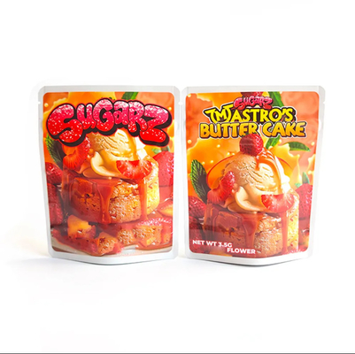 Geurbestendige achterkant gedrukte sticker plastic verpakkingszak 400 mg 600 mg 1000 mg 1lb Mylar-zak Custom gedrukte eetbare verpakkingszak