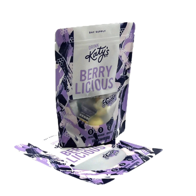 Recyclebaar PET Mylar Ziplock Stand Up Pouch Bag kruiden Groene bladeren los Black Coffee Doypack Sachet Matcha Tea Bag opslag