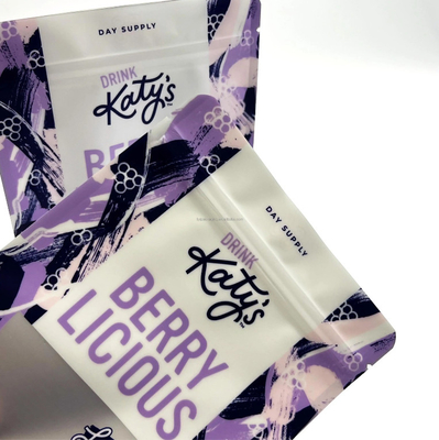 Recyclebaar PET Mylar Ziplock Stand Up Pouch Bag kruiden Groene bladeren los Black Coffee Doypack Sachet Matcha Tea Bag opslag