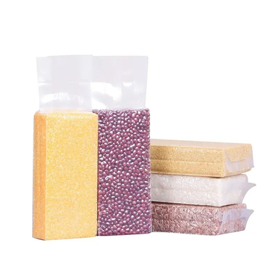 Goedkope doorzichtige nylon plastic verpakkingszak Sterke zijkant gasset afdichting 1 kg/100 kg Vacuümverpakkingszakken voor rijstvoedsel