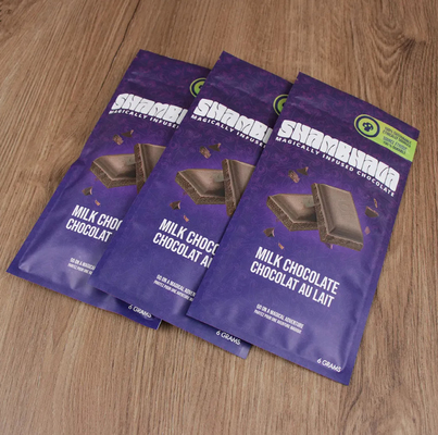 Op maat gedrukte voedselkwaliteit glanzende bevroren zak 3 zijden verzegeld herbruikbare ziplock zakken aluminiumfolie Mylar zakken voor chocolade