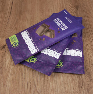 Op maat gedrukte voedselkwaliteit glanzende bevroren zak 3 zijden verzegeld herbruikbare ziplock zakken aluminiumfolie Mylar zakken voor chocolade