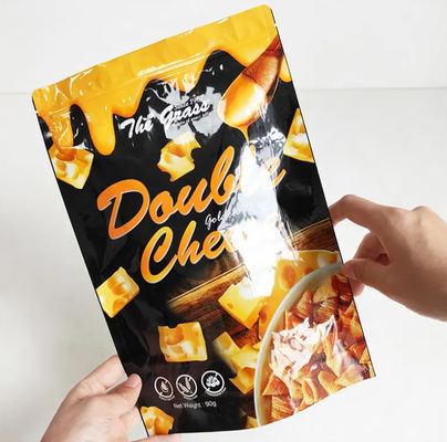 Op maat gedrukte warmteverzegelbare maïs snack verpakkingszak plastic laminaat AL voedsel verpakking stand up pouch