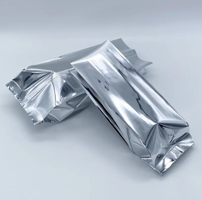 Glanzend zilveren aluminiumfolie gelamineerd hitte afdichting Achterkant afdichting Gusset Voedselverpakkingszak Vacuüm Voedsel thee Koffiebonenzakken