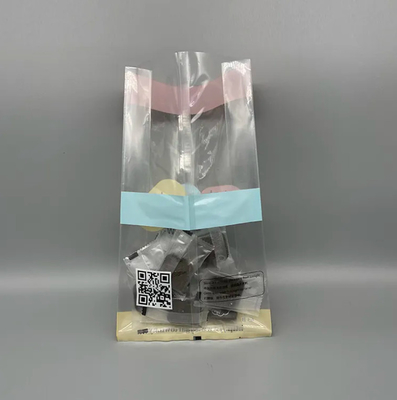 Aangepaste achterafdichtingszakje heldere zijde zijkant Gusset quad afdichting opstaan ​​voedsel moer snack snack candy acht zijafdichting transparante plastic zak