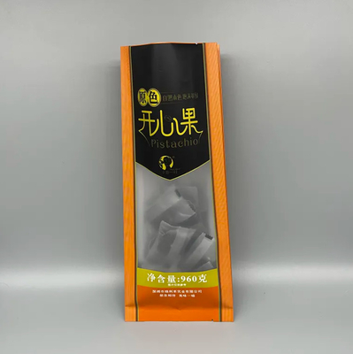 Aangepaste achterafdichtingszakje heldere zijde zijkant Gusset quad afdichting opstaan ​​voedsel moer snack snack candy acht zijafdichting transparante plastic zak
