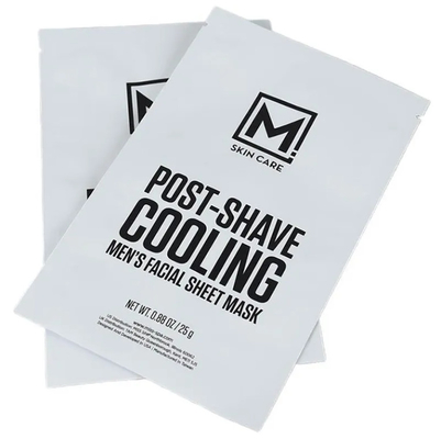 Custom logo gedrukt aan drie zijden warmteverzegelbaar plat cosmetisch gezichtsmasker verpakking zakje gezichtsmasker zak