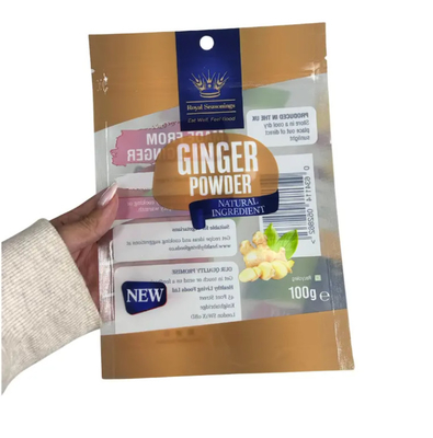 Op maat gedrukt zakje gelamineerd 3 zijde zegel plastic zakken kruiden kruiden zak eetbare verpakking ziplock mylar zak