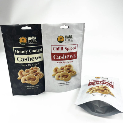 Gratis monsters Digitale drukzakken Mylar Bag Zipper Geurloos Noot Cashew Verpakking Pouch Matte oppervlak Doypack voor noten