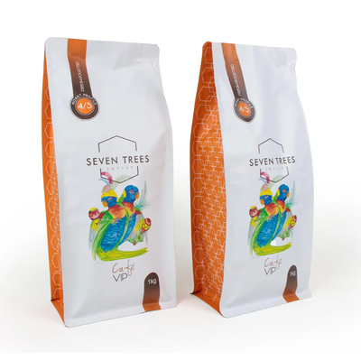 Gepersonaliseerd LOGO Printing Flat bottom pouch Gusset Eight Side Seal Pet Food Bag Rice Cookie Dry Goods Food Plastic Bag voor koffie
