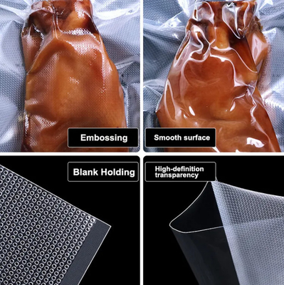China Leverancier Groothandel Vacuum Seal Bag Textured Embossed Black Transparent Food Packaging Vacuum Sealer Bags