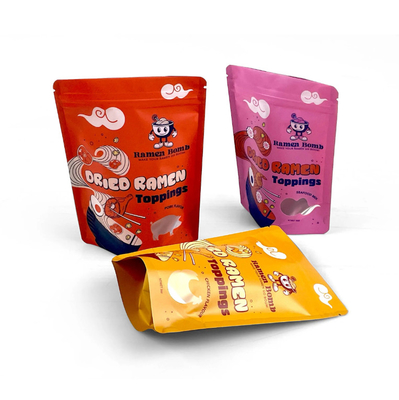 Herbruikbare verzegelde plastic ritszakje Koekjes Snack Food Stand-up Pouch Vochtbestendige verzegelde verpakkingszak